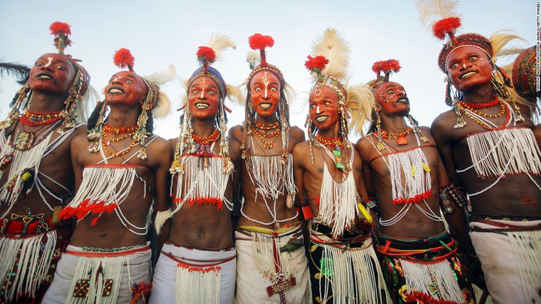 At the end of the rainy season near Lake Chad, northern Niger, Wodaabe people come together for &lt;em&gt;Cure Salee&lt;/em&gt;, the &quot;Festival of Nomads.&quot; At the center of celebrations is &lt;em&gt;Gerewol&lt;/em&gt;, a male beauty contest and courtship ritual. Young men -- traditionally herdsmen -- wear full makeup, jewelry and their finest clothes and stand in line to await inspection by female onlookers. White teeth and white eyes are highly prized, so participants will grin broadly and pull all manner of expressions in the hope of attracting attention. It&#39;s flirtation &lt;em&gt;en masse&lt;/em&gt;, in the hope of winning a night of passion with one of the judges.