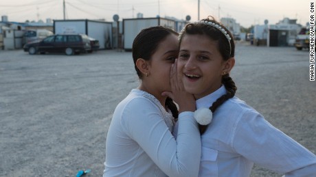 In the Ashti camp in Irbil, children attend class but miss their schools back home.