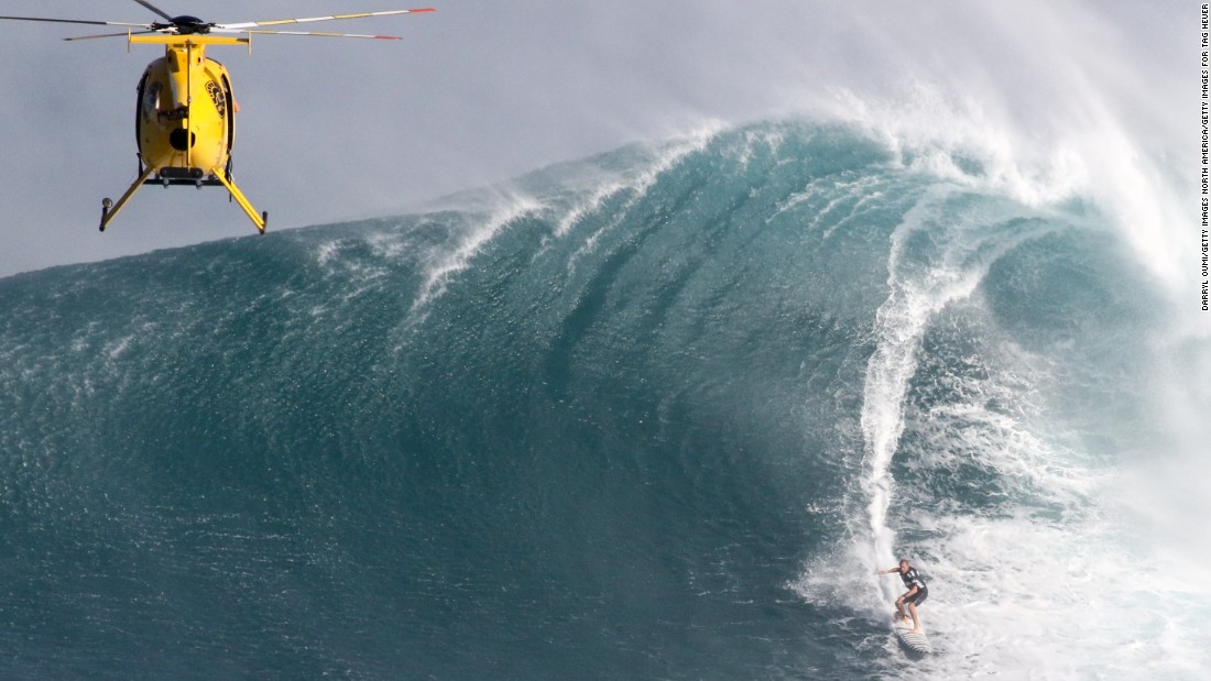 The waves at Jaws -- real name Peahi -- can sometimes reach 60ft high.