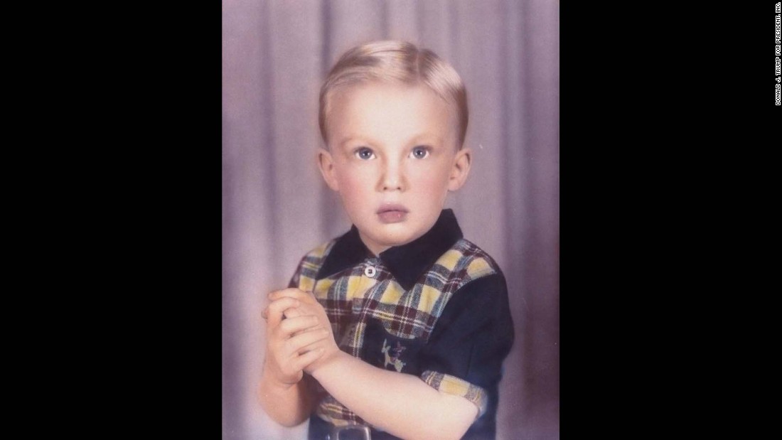 Trump at age 4. He was born in 1946 to Fred and Mary Trump in New York City. His father was a real estate developer.