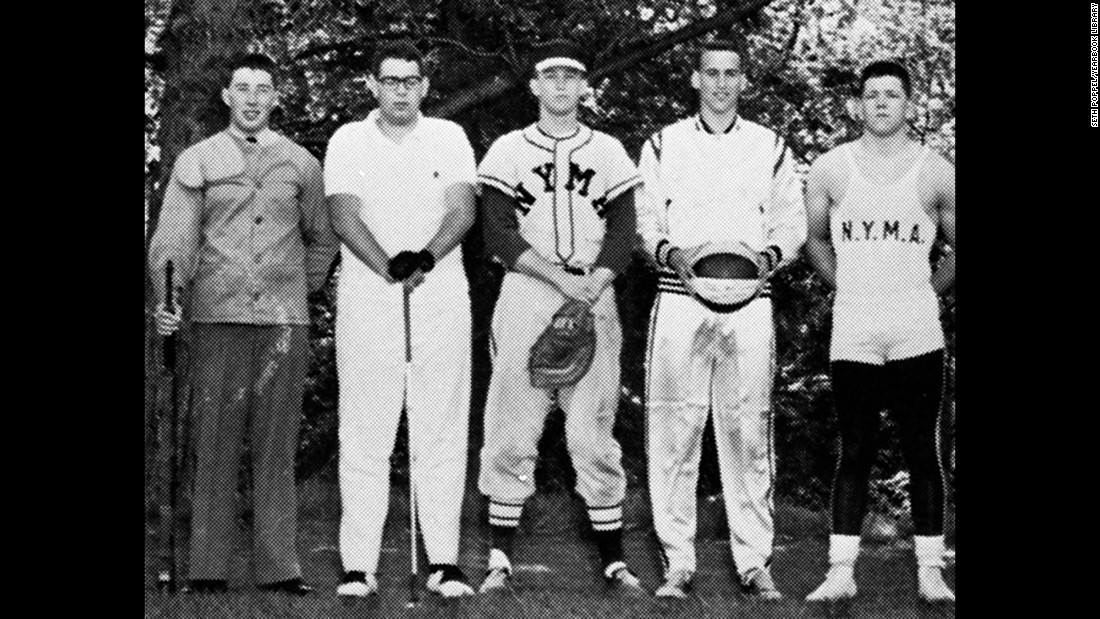 Trump, center, wears a baseball uniform at the New York Military Academy in 1964. After he graduated from the boarding school, he went to college. He started at Fordham University before transferring and later graduating from the Wharton School, the University of Pennsylvania&#39;s business school.