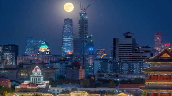 The supermoon is seen in Beijing on November 14.