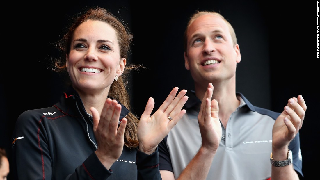 Royal couple Catherine, Duchess of Cambridge and husband Prince William, Duke of Cambridge, enjoyed America&#39;s Cup competition off Portsmouth, England, in July.