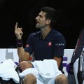 Djokovic remonstrates with umpire atp finals