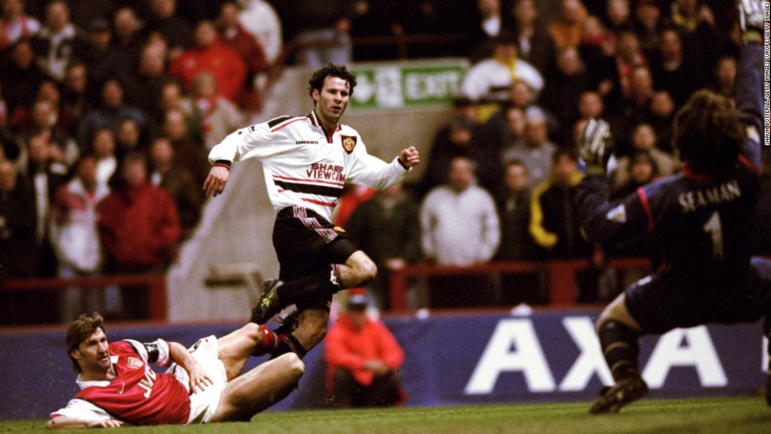 Few players can boast a more glittering career than Ryan Giggs. Despite an overflowing personal trophy cabinet, Giggs&#39; defining career moment came in the 1999 FA Cup semifinal replay. The Welshman weaved his way through five Arsenal players and ripped a shot past David Seaman, before whipping his shirt off and whirling it over his head in celebration.