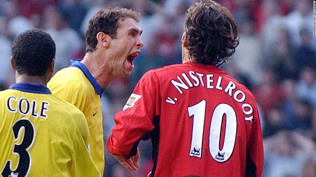 The Dutchman&#39;s missed penalty came in a match now dubbed &quot;The Battle of Old Trafford.&quot; Keown, who had conceded the spot kick, then confronted Van Nistelrooy. Teammates Lauren, Ray Parlour and Ashley Cole joined in -- and the quartet later received hefty fines from the FA.