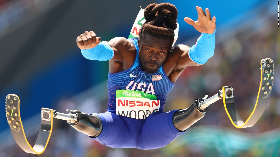 American athlete Regas Woods competes in the long jump during &lt;a href=&quot;http://www.cnn.com/2016/09/19/sport/rio-2016-paralympics-memorable-moments-duplicate-2/index.html&quot; target=&quot;_blank&quot;&gt;the Paralympic Games&lt;/a&gt; in Rio de Janeiro on Saturday, September 17.