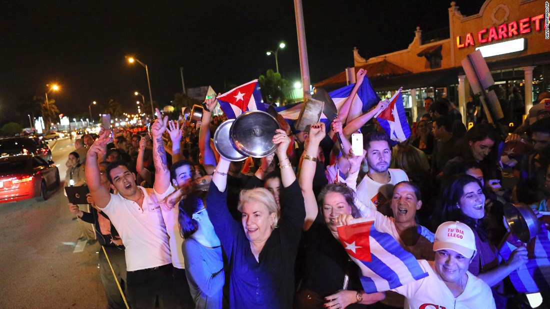 Those out on the streets of Miami include Cuban-Americans of all ages. Some Cuban exiles have waited years to mark this moment.