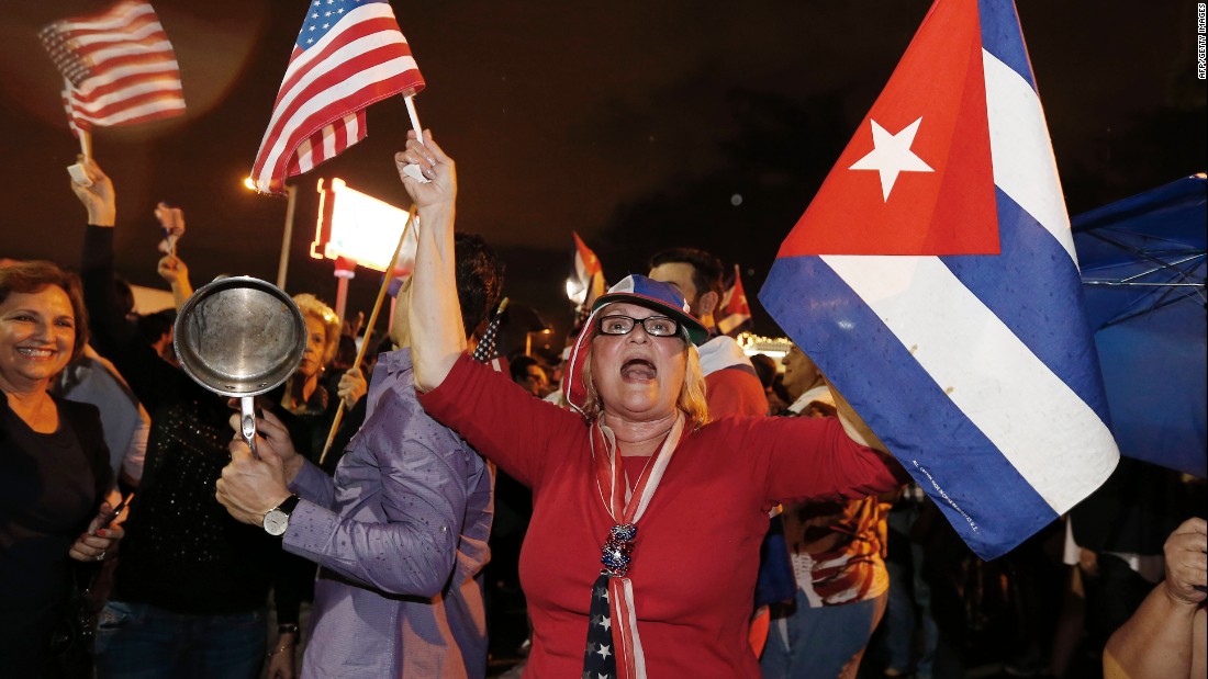 Cuban-Americans take to the streets of Miami&#39;s Little Havana neighborhood early Saturday, November 26, upon hearing the news of longtime Cuban leader Fidel Castro&#39;s death. Castro died at age 90 after ruling the island nation with an iron hand for nearly half a century.