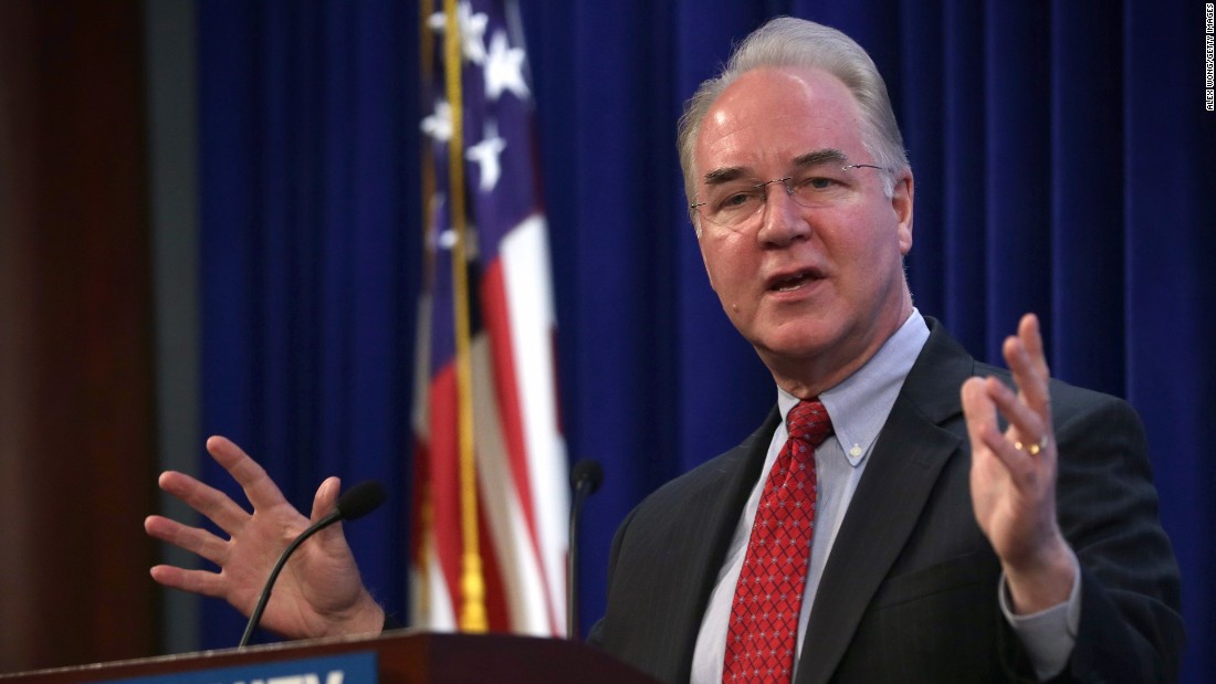 Image result for confirmation of Health and Human Services Secretary Tom Price