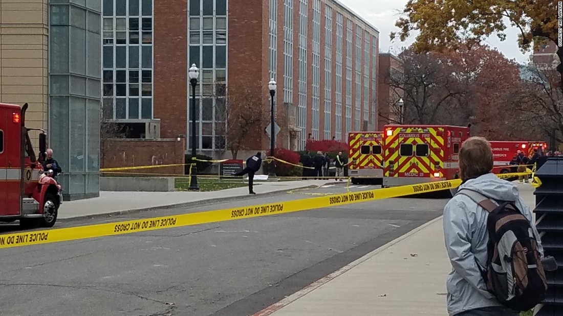 &quot;There&#39;s at least one body bag present in front of Koffolt Labs,&quot; &lt;a href=&quot;https://twitter.com/TheLantern/status/803257861048598528&quot; target=&quot;_blank&quot;&gt;The Lantern tweeted during the lockdown.&lt;/a&gt; &quot;OSU police still advising to take shelter. Situation not under control.&quot; The suspect in the Ohio State University attack rammed his car into a group of pedestrians before using a butcher knife to cut several people, OSU officials said. At least 11 people were hospitalized. The suspect was killed.