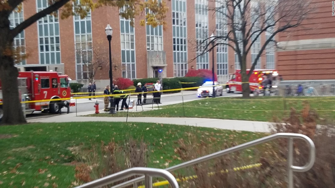 &quot;Police are continuing to secure the area,&quot; The Lantern tweeted with this photo. &quot;Follow @OSUPOLICE for updates.&quot;