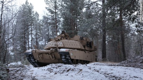 US troops take Abrams tanks further north than they&#39;ve ever been before.