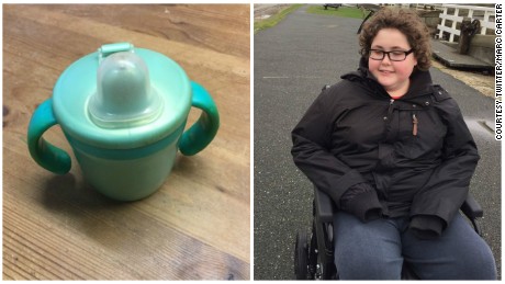 The original Tommee Tippee cup used by autistic boy Ben Carter.