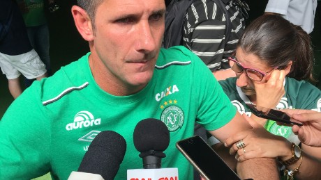 Nivaldo was consoled by his sister as he met reporters at Chapecoense&#39;s stadium in the aftermath of the fatal crash.