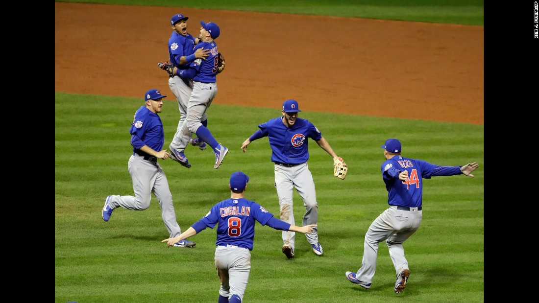 The Chicago Cubs celebrate after &lt;a href=&quot;http://www.cnn.com/2016/11/02/sport/world-series-game-7-chicago-cubs-cleveland-indians/&quot; target=&quot;_blank&quot;&gt;winning Game 7 of the World Series&lt;/a&gt; on Thursday, November 3. The Cubs defeated the Cleveland Indians in 10 innings to end the longest championship drought in major US sports. The Cubs hadn&#39;t won the World Series since 1908.