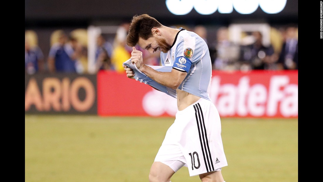 Argentina&#39;s Lionel Messi reacts after missing his shot in the penalty shootout against Chile on Sunday, June 26. Chile won the shootout 4-2 to edge Argentina in the final of the Copa America Centenario. Argentina has lost tournament finals in the last three summers: the World Cup final in 2014, the Copa America final in 2015 and the Centenario in 2016. After the match, Messi said he would retire from international soccer. But he returned to the team a couple of months later.