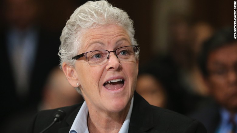 In this September 16, 2015, file photo, then-Environmental Protection Agency Administrator Gina McCarthy testifies before the Senate Environmental and Public Works Committee in the Dirksen Senate Office Building on Capitol Hill in Washington.