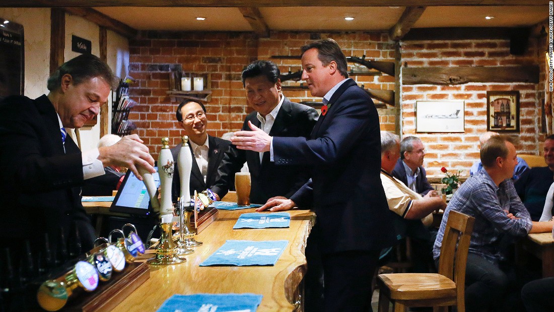 Britain&#39;s former prime minister David Cameron took Xi Jinping to The Plough for a real English experience -- a pint of beer and some fish and chips -- during Xi&#39;s visit in 2015. Now the pub has been bought by Chinese investors.