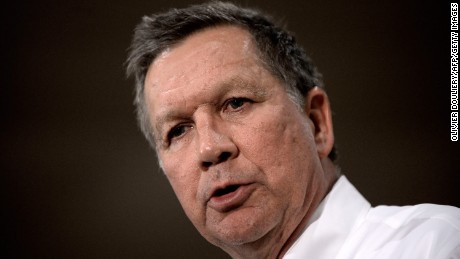 Republican presidential candidate John Kasich speaks during a town hall style campaign stop at the Crowne Plaza on April 19, 2016 in Annapolis, Maryland. OLIVIER DOULIERY/AFP/Getty Images