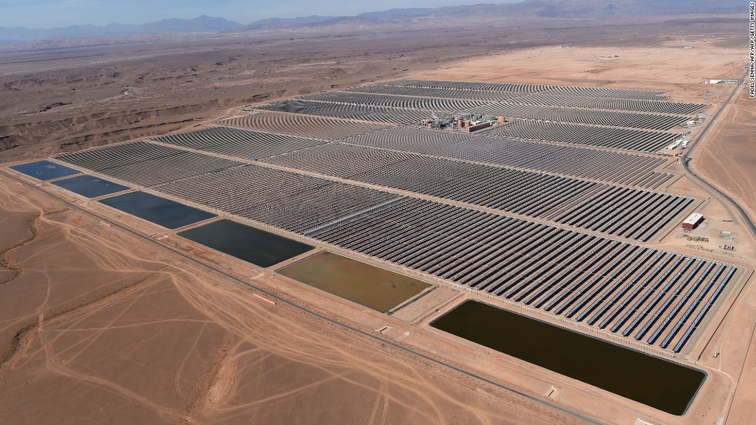 The Noor-Ouarzazate pictured in 2016 before the erection of the concentrated solar power tower. Morocco&#39;s ambitious green energy target is to produce &lt;a href=&quot;https://edition.cnn.com/2019/02/06/motorsport/morocco-solar-farm-formula-e-spt-intl/index.html&quot; target=&quot;_blank&quot;&gt;42%&lt;/a&gt; of its power from renewable sources by 2020 -- as of February 2019 it was already producing 35% from renewables.&lt;br /&gt;