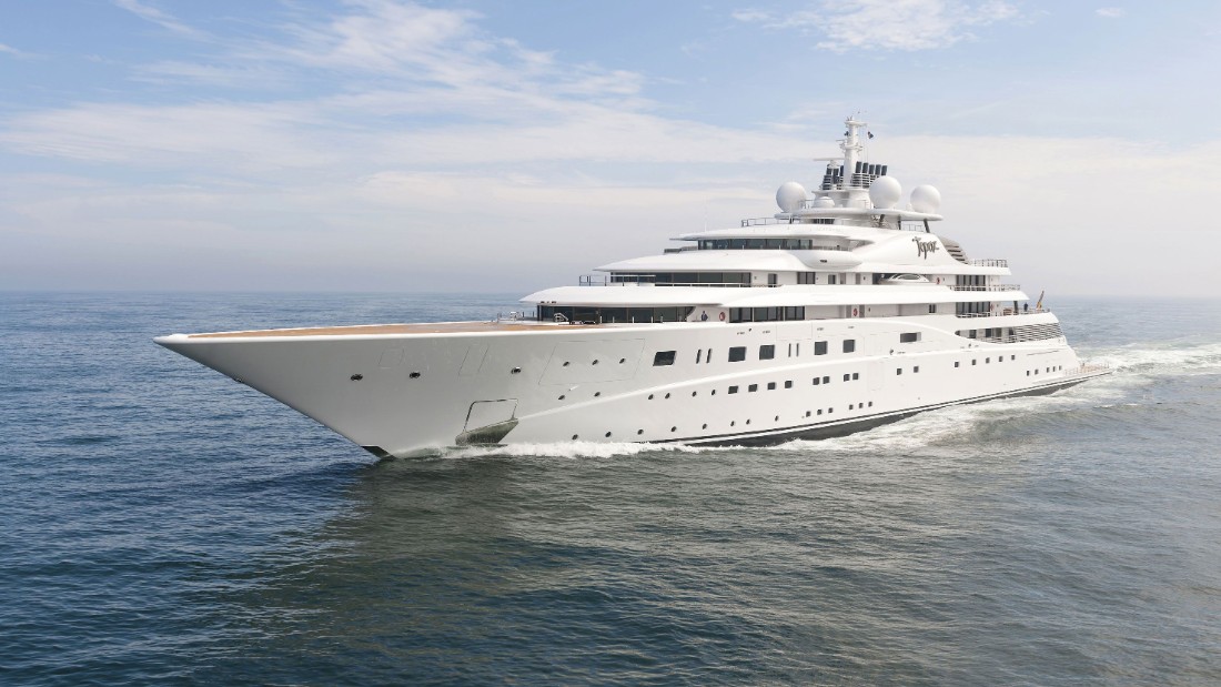 Launched in 2012, the 147-meter (482-foot) Topaz is one of several vessels on the list built by German firm Lurssen. 