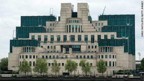 The headquarters of the Secret Intelligence Service, or MI6, sits on the south bank of the River Thames.