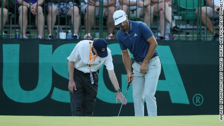 Dustin Johnson was eventually penalized a stroke for a rule infringement in June&#39;s US Open at Oakmont. 