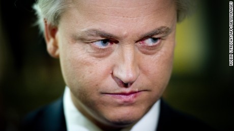 Leader of the Dutch Party for Freedom (PVV) Geert Wilders looks on after the resignation of two of his MPs after the weekly debate at the Parliament in The Hague on July 3, 2012. Hernandez and Kortenoeven, two of the PVV&#39;s 24 MPs, announced their resignation from the party today, saying they disagreed with autocratic leadership style.  AFP PHOTO / ANP / ROBIN UTRECHT   ***NETHERLANDS OUT***        (Photo credit should read ROBIN UTRECHT/AFP/GettyImages)