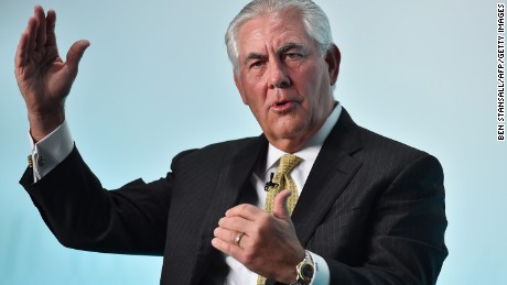 Chairman and CEO of US oil and gas corporation ExxonMobil, Rex Tillerson, speaks during the 2015 Oil and Money conference in central London on October 7, 2015. AFP PHOTO / BEN STANSALL        (Photo credit should read BEN STANSALL/AFP/Getty Images)