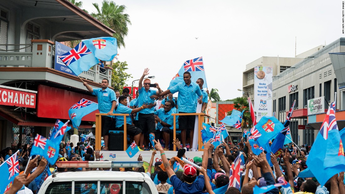 But that was dwarfed by the celebrations that greeted both Ryan and his players on their return to Fiji after August&#39;s Games.