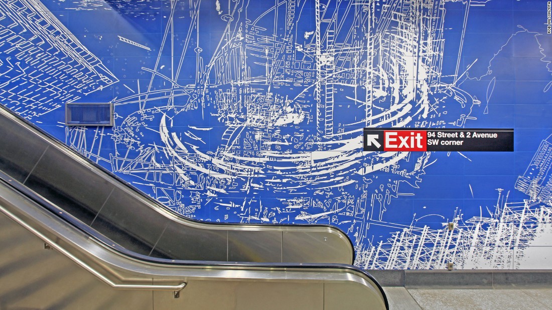 The new stations together will house one of the largest public art installations in the state. Artist Sarah Sze&#39;s &quot;Blueprint for a Landscape&quot; is displayed at the 96th Street station. Other artists include Chuck Close, Vik Muniz and Jean Shin.