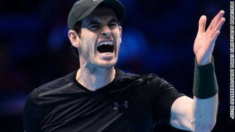 LONDON, ENGLAND - NOVEMBER 20: Andy Murray of Great Britain reacts during the Men&#39;s Singles Final against Novak Djokovic of Serbia at the Barclays ATP World Tour Finals at O2 Arena on November 20, 2016 in London, England.  (Photo by Justin Setterfield/Getty Images)