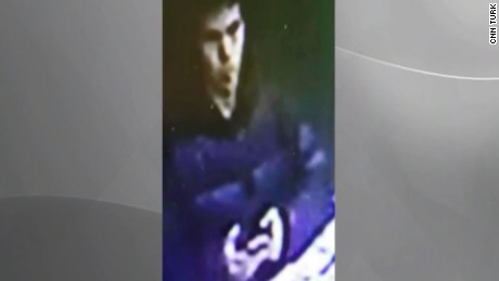 Surveillance footage of the suspect in the Turkey nightclub shooting. It is unknown when or where the surveillance video was shot from.
CNN Turk along with other Turkish media outlets say they obtained the photos from police.