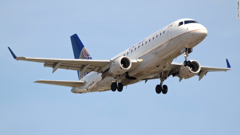 A baggage handler was trapped in an E170 airliner such as this one 