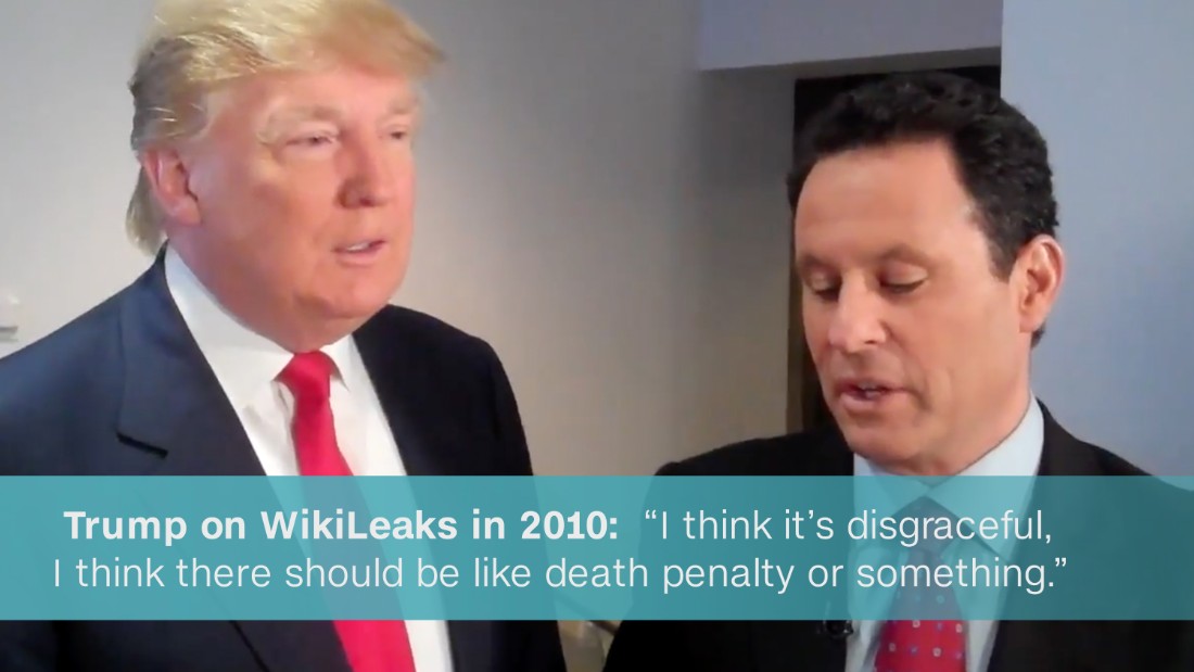 Trump In 2010 Wikileaks Disgraceful There Should Be Like Death Penalty Or Something 