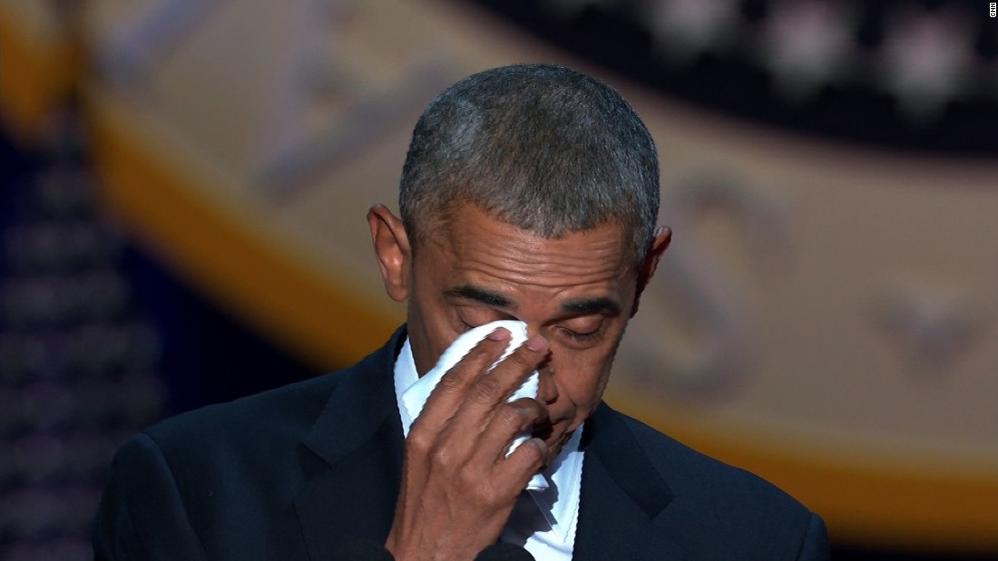 Obama Tears Up About Michelle During Farewell Address Cnn Video