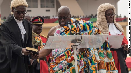 Akufo-Addo plagiarised his inauguration speech from the words of two former US Presidents.