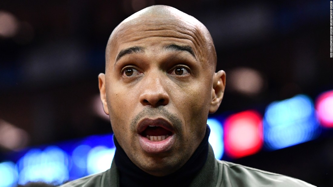 Former Arsenal and France striker Thierry Henry reacts to the drama at the O2 Arena.