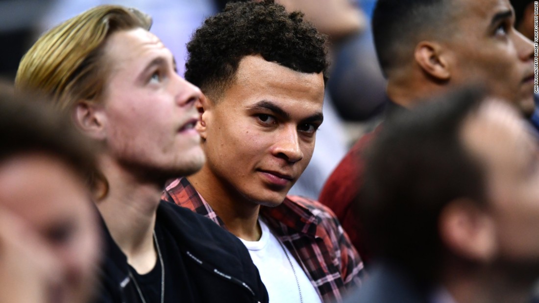 Dele Alli, who plays for Arsenal&#39;s north London rival Tottenham, looks on.
