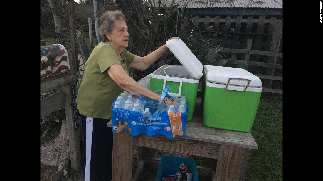 Pamela Taylor, 88, has lived in Brownsville, Texas, since 1947. Taylor says she has had people from &quot;all over the world&quot; arrive on her property, and she says she has even found them in her living room. Every night, she fills a cooler in front of her house with bottles of water for migrants who made the journey, Border Patrol officers, or anybody else who finds themselves near the front steps of her house. 