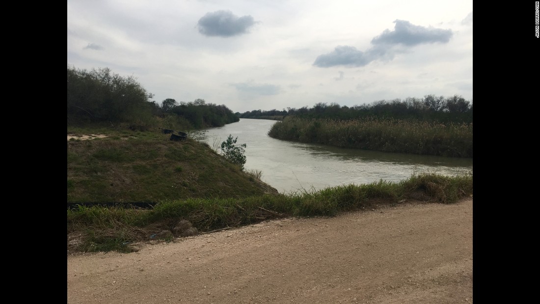 The Rio Grande forms a border between Texas and Mexico. Much of the river straddles remote desert and farmland, such as this stretch in Progreso Lakes, Texas.     