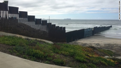 The westernmost part of the U.S.-Mexico border overlooks the Pacific Ocean, inside Border Field State Park in California outside of San Diego and along a public beach in Tijuana, Mexico.