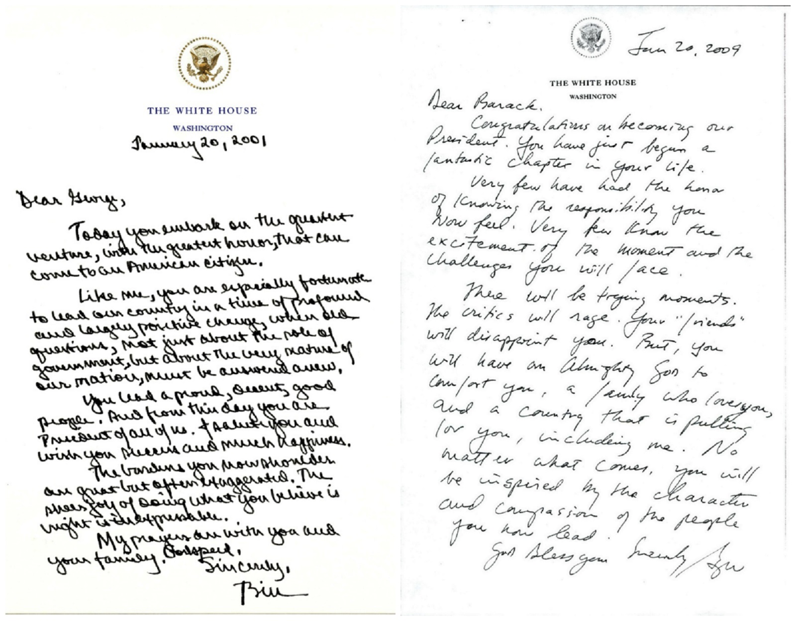 These letters from outgoing to incoming presidents show the grace