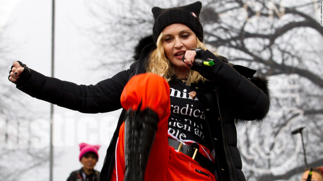 Madonna performs during the Women&#39;s March on Washington, Saturday, January 21, 2017 in Washington. 