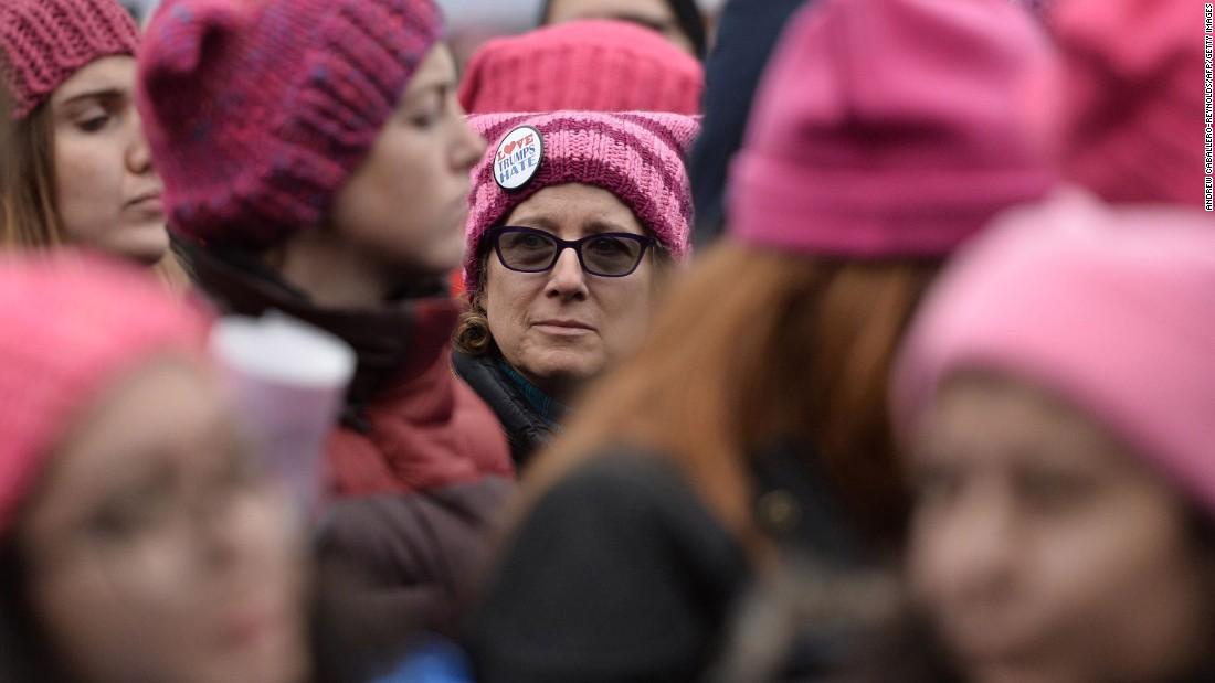 The pink &quot;pussyhat&quot; with cat ears became the symbol the the Woman&#39;s March on Washington as a reference to President Donald Trump&#39;s remarks about grabbing women by their genitalia during the election. 