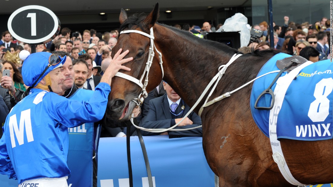 Winx won the Cox Plate for a second time in October.