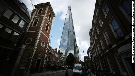At 1,017 feet, the Shard is the tallest building in the European Union.