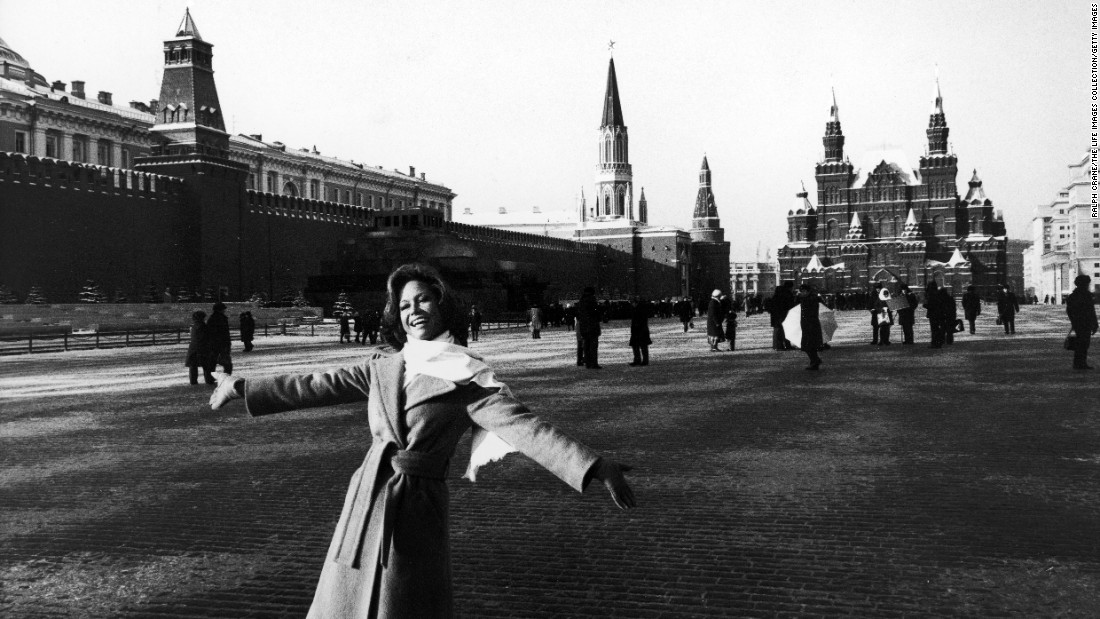 Moore visits Moscow&#39;s Red Square in 1976.