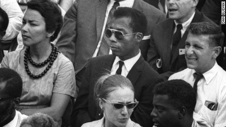 James Baldwin (center) in 